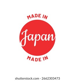Logotipo de Vector hecho en Japón – Rising Sun Export Emblem