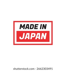 Vetor de logotipo feito no Japão - emblema de exportação do sol nascente