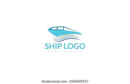 logo vector made from simple cruise ship with shadow effect, cruise ship logo