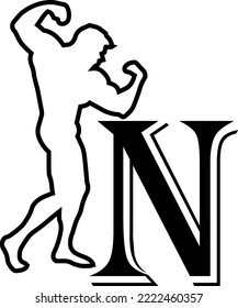 logo vector of men  athlete with letter N.