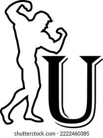 logo vector of men  athlete with letter U.