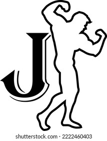 vector de logotipo del atleta con letra J.