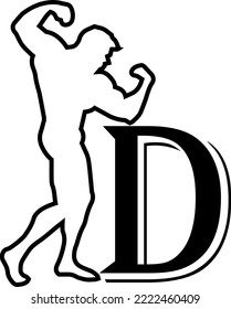 Logo-Vektorgrafik von Männern Athlet mit Buchstabe D.