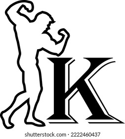 logo vector of men  athlete with letter K.