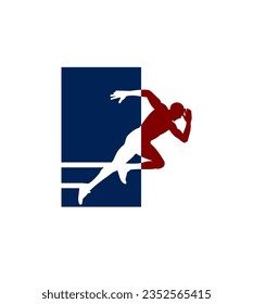 Logo Vector men running background