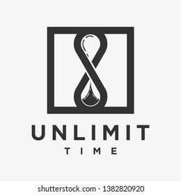 logo vector merging between unlimited symbols and hourglass