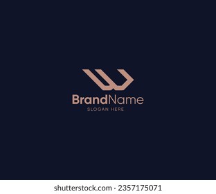 Plantilla profesional W mínima para vectores de logotipo