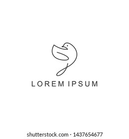 logo vector minimalist bird line