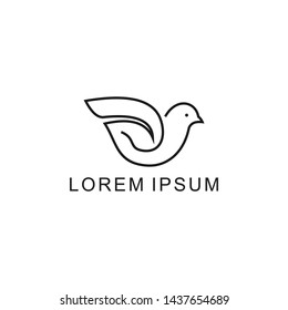 logo vector minimalist bird line