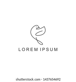 logo vector minimalist bird line
