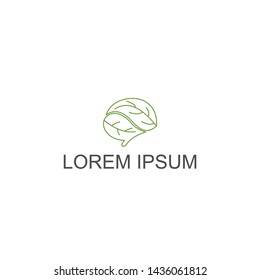 logo vector minimalist brain leaves
