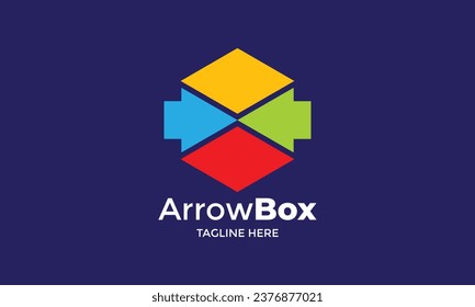 Logo vector minimalist design hexagon arrow up sign finance business icon growth investment progress