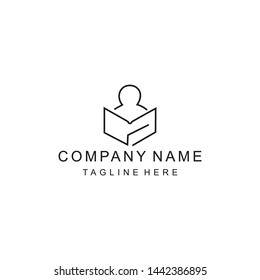 logo vector minimalist education book
