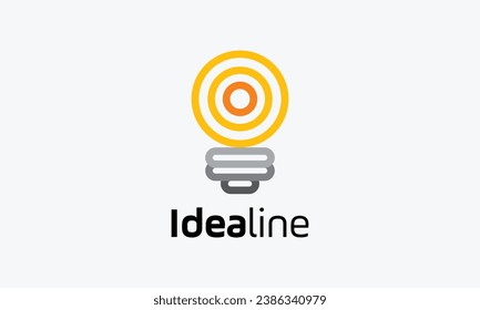 Logo vector minimalist neon lamp red color  light concept electric energy logotype design