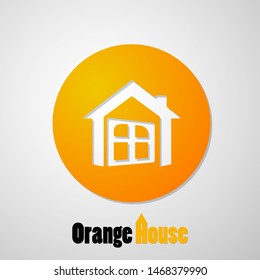 Logo Vector Modern design house with orange color
