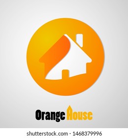 Logo Vector Modern design house with orange color