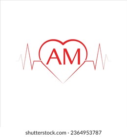 AM logo vector modern letter design concept