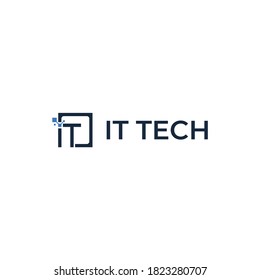 IT logo vector modern simple design with white background