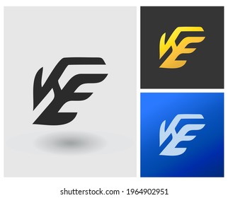 Logo vector monogram letter KE HE shape, creative modern app button template