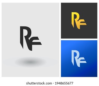 Logo vector monogram RF letter shape.