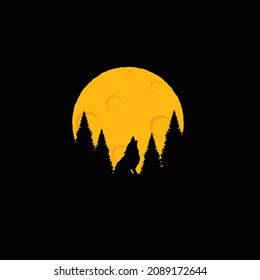 Logo vector for Moon wolf