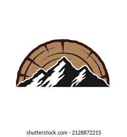 Vector de logotipos para la madera de montaña