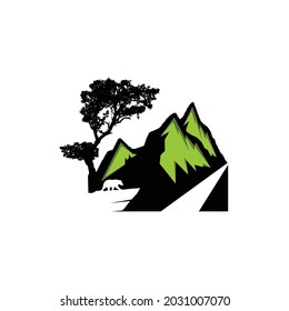 Logo vector moutnain ecological outdoor