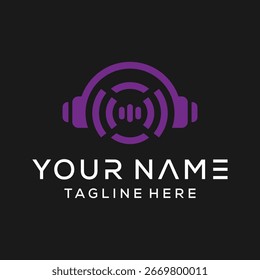logo vector music headsets logo design