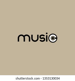 logo or vector music, with music writing and cassette images in letter C.
