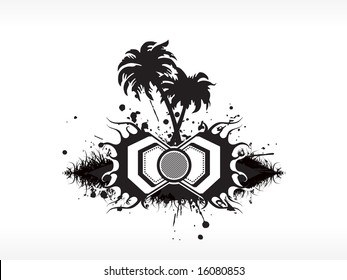 logo vector palm tree isolated on white