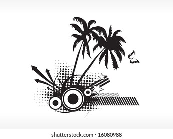 logo vector palm tree isolated on white