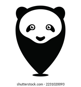 Vector de logotipo para la ubicación del pinza de panda