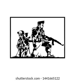 logo vector people shoot with firearms