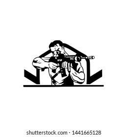 logo vector people shoot with firearms
