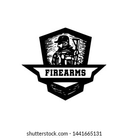 logo vector people shoot with firearms