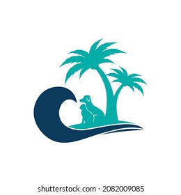 Logo Vector For Pet Beach Palm