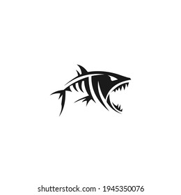 logo vector piranha fish design  abstract