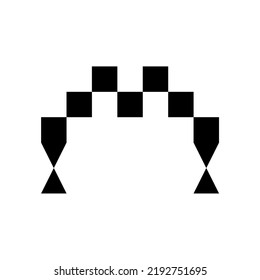 Logo-Vektorpixel im Glas