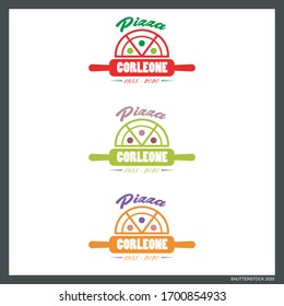 PROMOCIÓN DE COLOR DE DISEÑO PIZZA PIZZERIA VECTOR DE LOGOTIPO