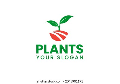 Logo Vector Plants Design Graphic