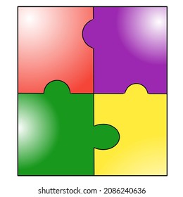 logo or vector of puzzles with striking colors and unique shapes