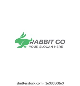 Logo vector rabbit run speed design