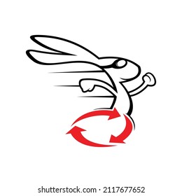 logo vector for recycle rabbit