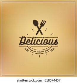 Logo. Vector. Restaurant. Vintage. Delicious Food Market
