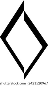 logo vector Rhombus sign. simple geometric shape. Black outlines on white background.