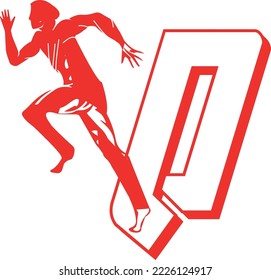 logo vector of run athlete with letter Q