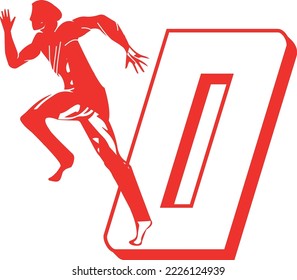 logo vector of run athlete with letter O