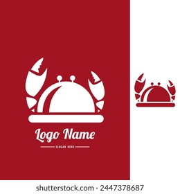 Logo vector  seafood crabs simple