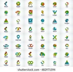 Conjunto de vectores de logotipos, iconos de negocios abstractos