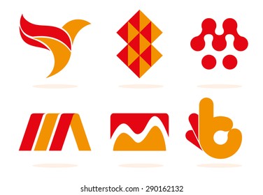 Logo vector set. Red.